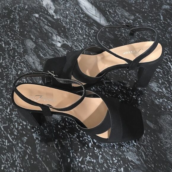 BRAND NEW FOREVER BLOCK HEEL  CRISS-CROSS  ADJUSTABLE BUCKLE ALMOND TOE … - Picture 8 of 16